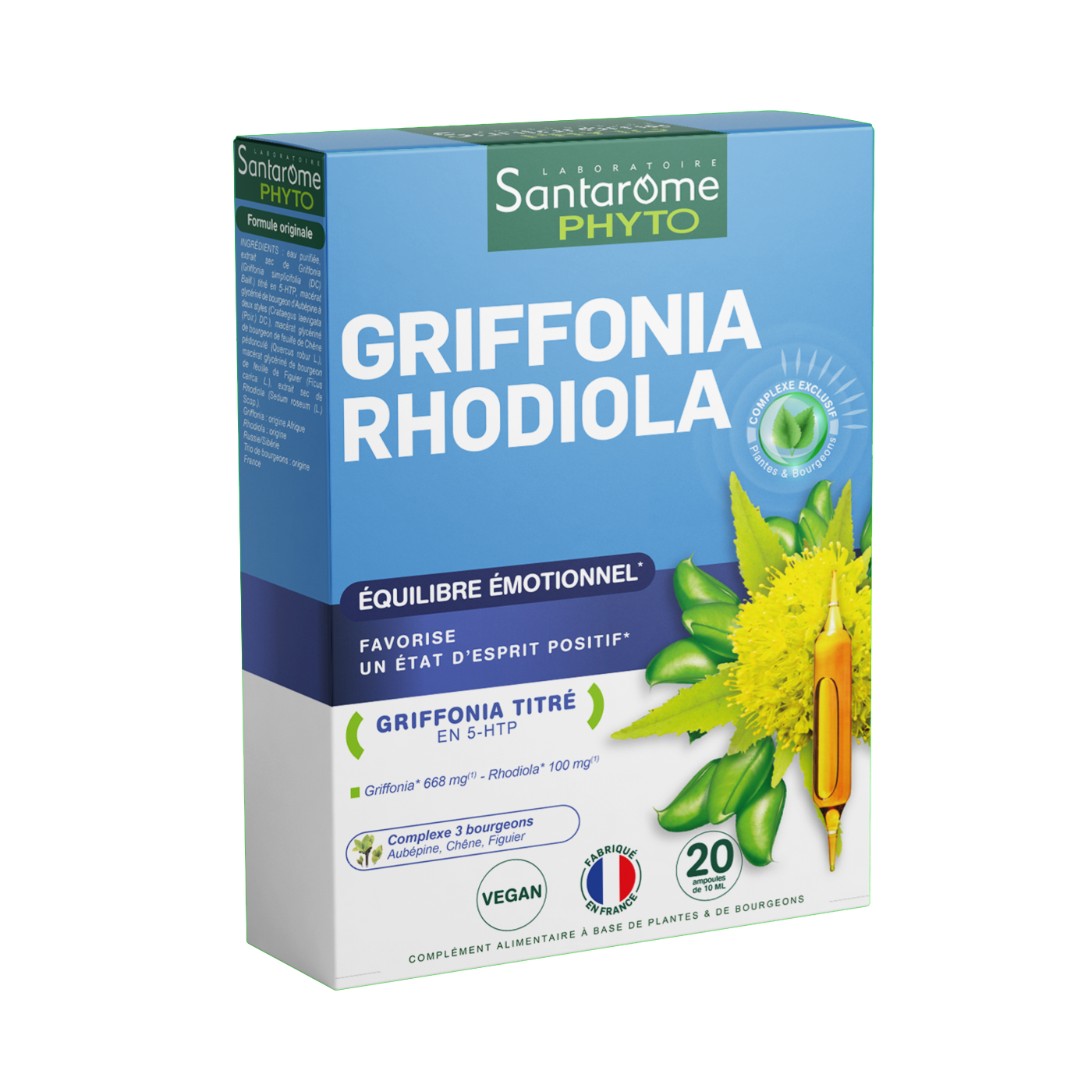 Acheter Griffonia Rhodiola - 20 ampoules I 100% Bio