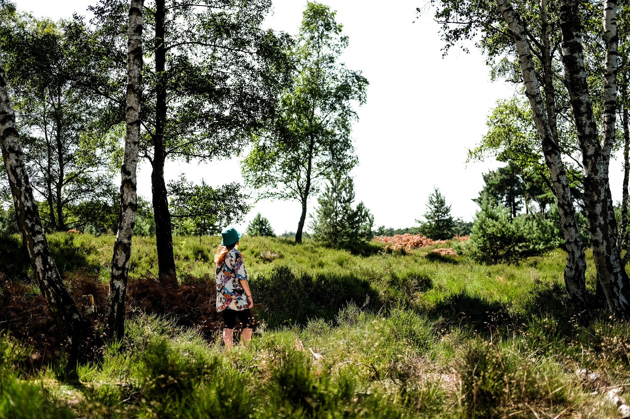 girl walking in the forest