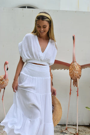 Gauze Smocked Maxi Skirt - The Winged Monkey