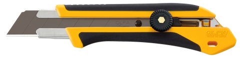 OLFA OLFA 25mm XH-1 Fiberglass Rubber-Grip Ratchet-Lock Knife with HBB Ultra-Sharp Black Snap-Off Blade