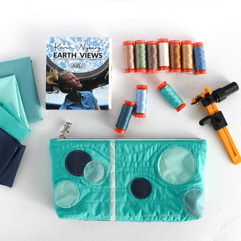 Slice & Stitch: Abstract Beach Zippered Pouch with OLFA Lineup of Tools