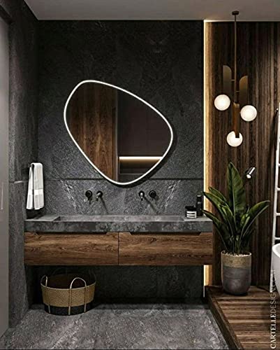 SmileSellers Glass 3D Modern Designed LED Glass Mirror Lights Glass LED Mirror LED Mirror(30x24)