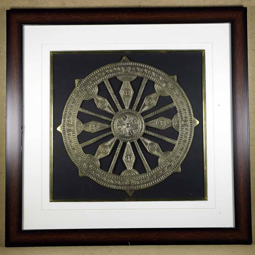 SmileSellers Big size Brass Konark Wheel Photo Frame for Office , Home Decor