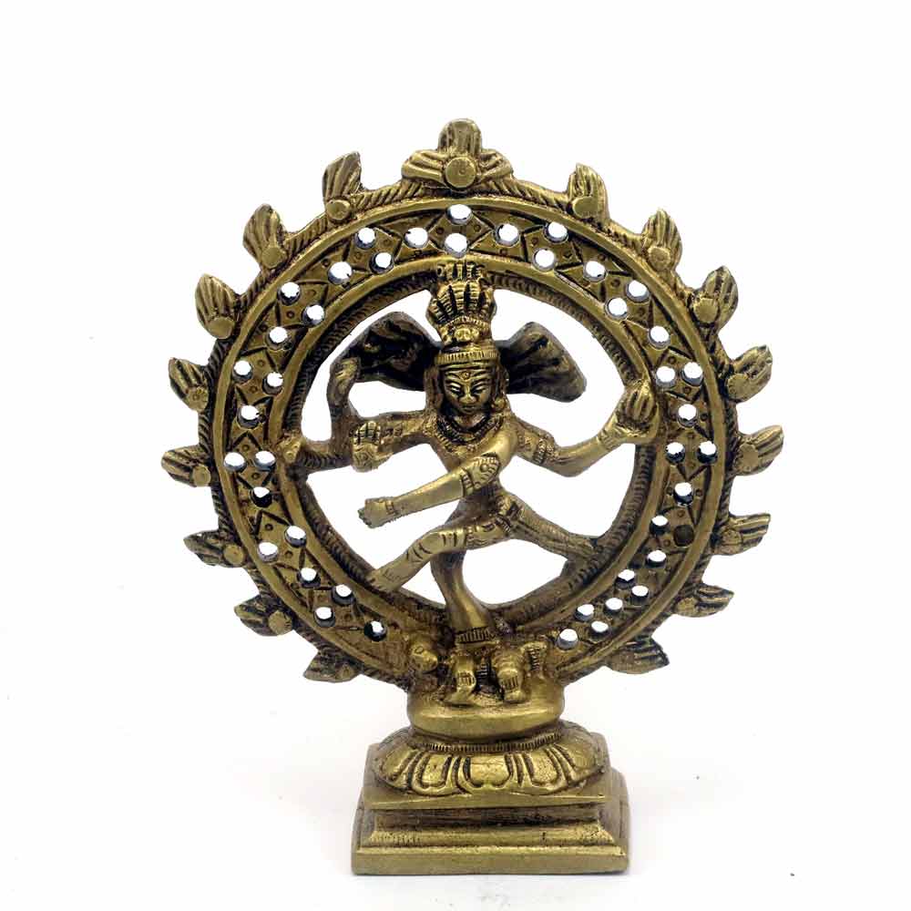 SmileSellers Lord Shiva Dancing Natraj/Nataraja Statue Brass Handcrafted Decorative Sculpture Brass Idol of Natraj for Home ,Office Decor