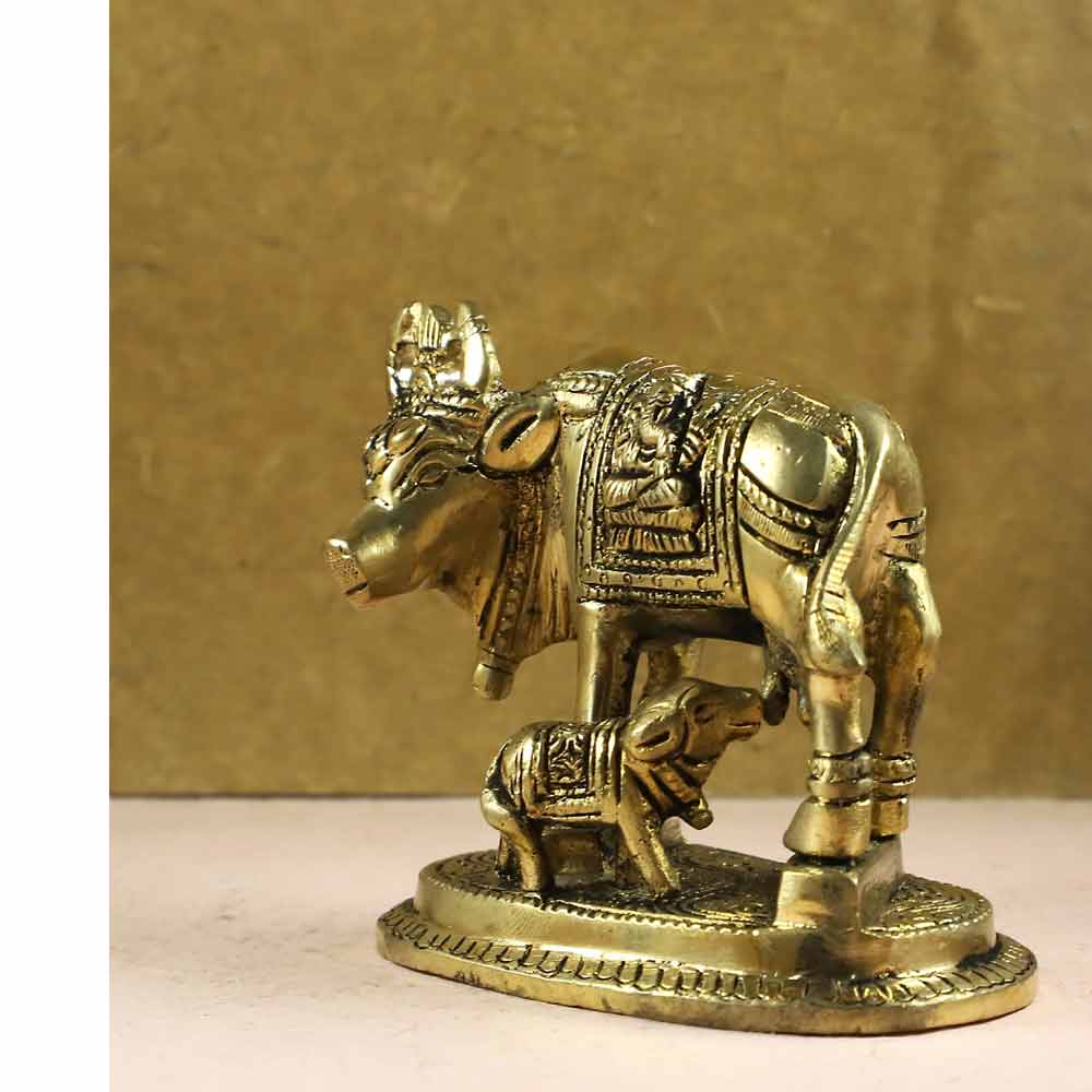 SmileSellers Brass Kamdhenu Cow