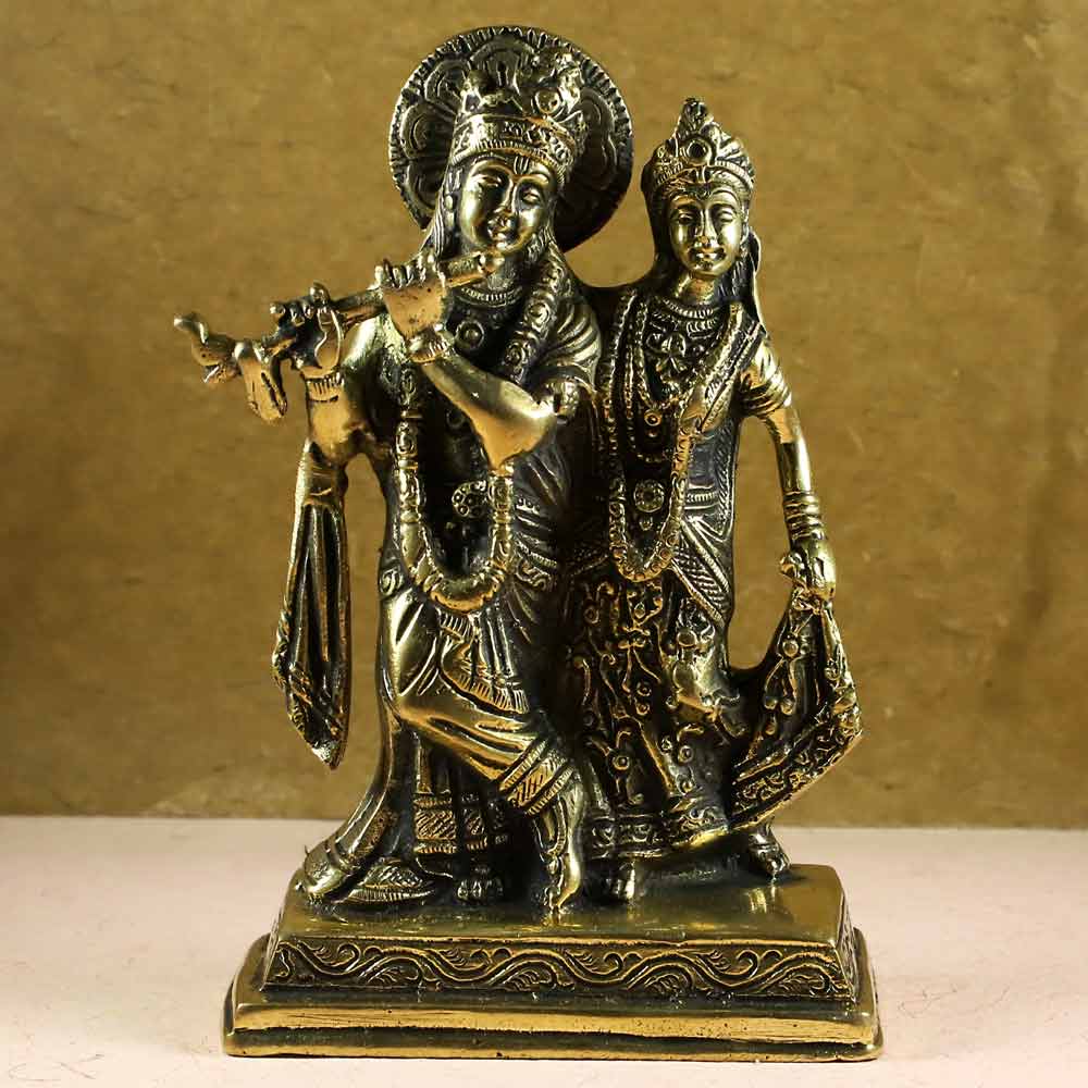 SmileSellers Brass Radha Krishna idol