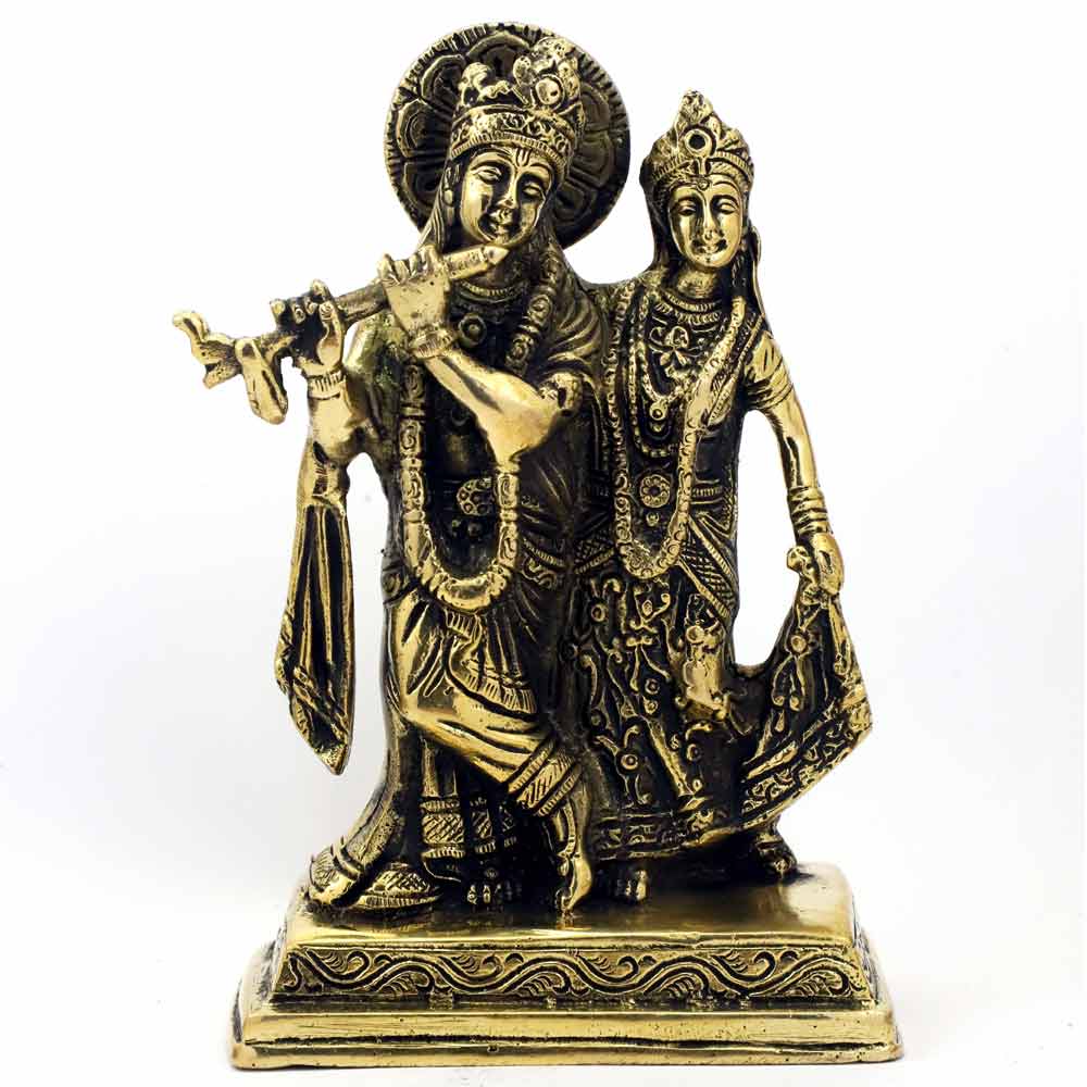 SmileSellers Brass Radha Krishna idol