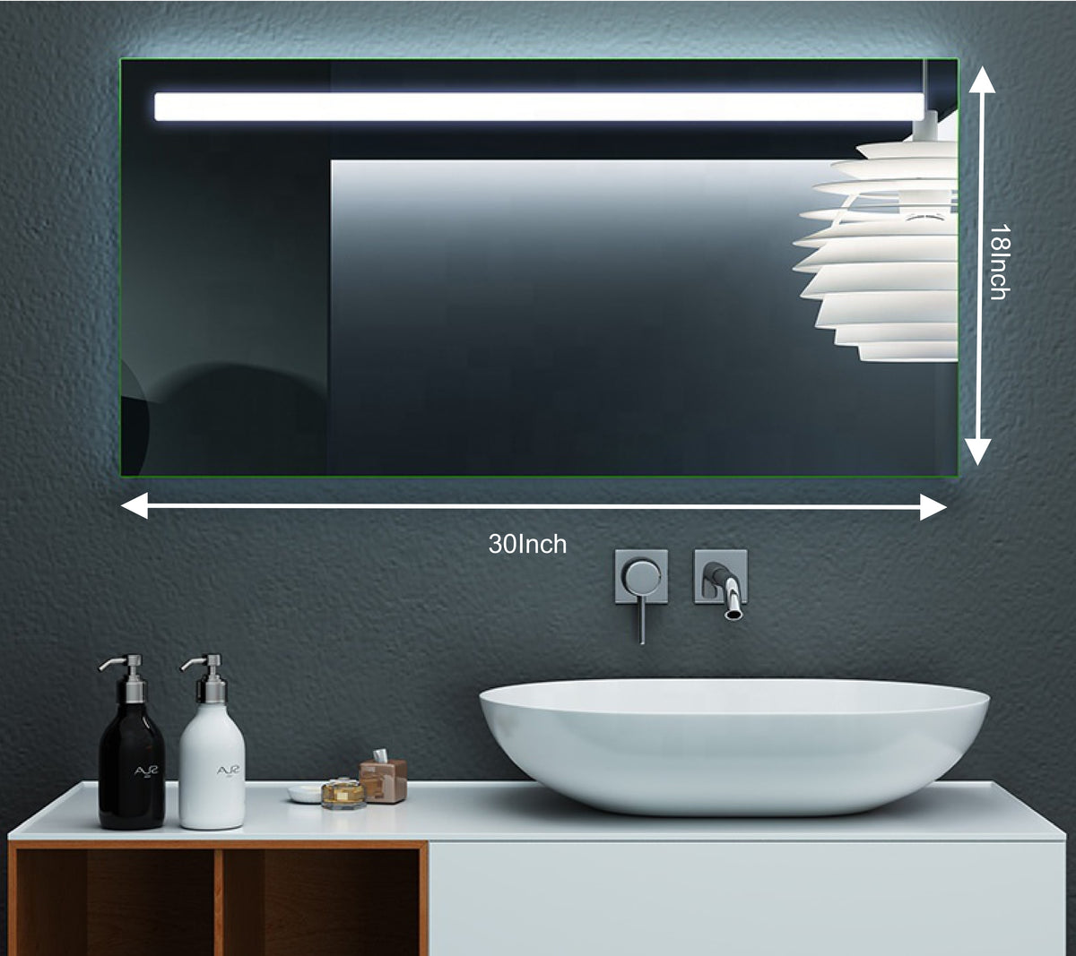 smilesellers Decorative 3 Color Led Mirror for Bathroom, Bedroom, Washbasin, Home Makeup led Light Mirror , Backlit Mirror