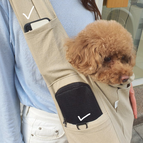 MANDOO BAG（全3色）/ 底板付き犬用スリングバッグ