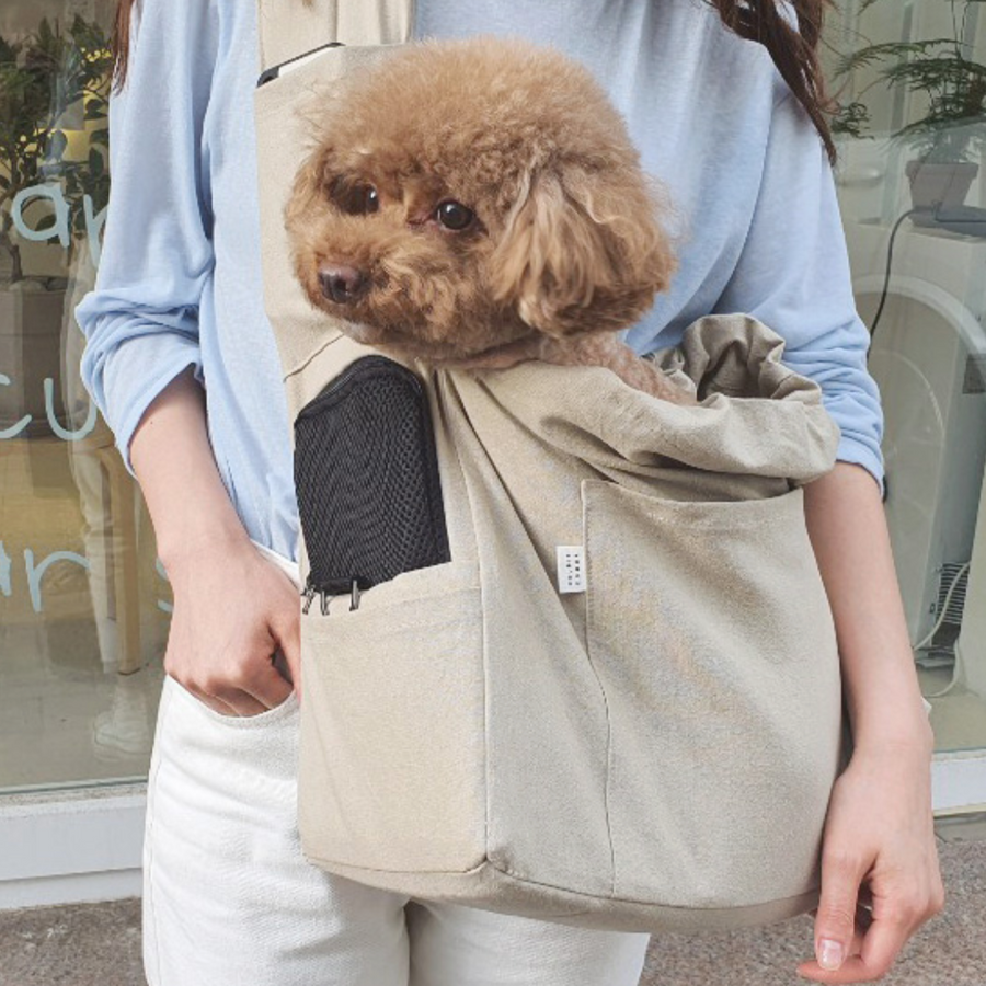 格安新品 hubsch グルムスリングバッグ アイボリー 犬用品 15840円 ペット用品