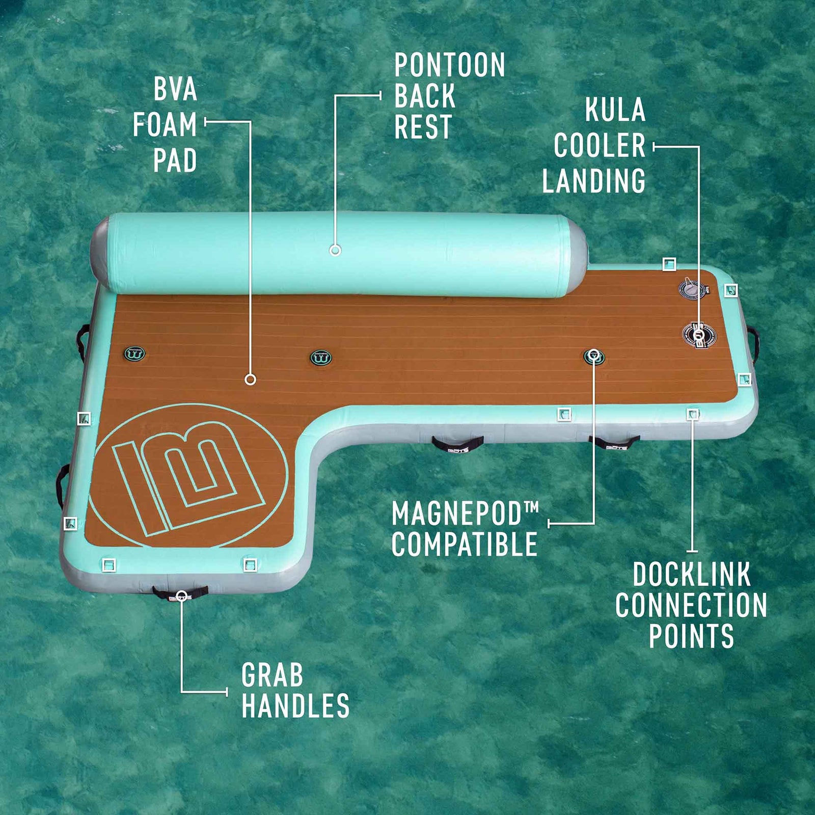 BOTE Inflatable Dock Hangout Water Couch 8' [Port] 