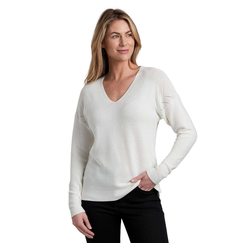 KUHL Women's Geneva Sweater 2024 WHITE