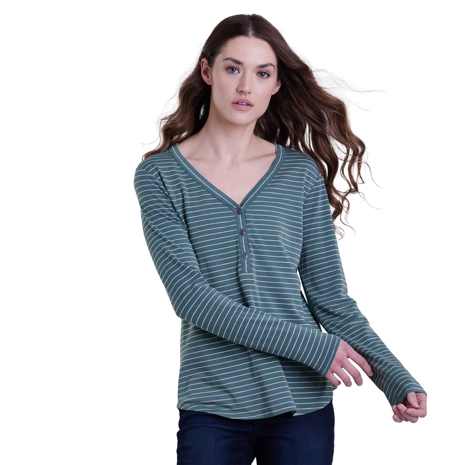 KUHL Women's Ardenna™ Henley Long Sleeve Shirt 2024 EVERGREEN