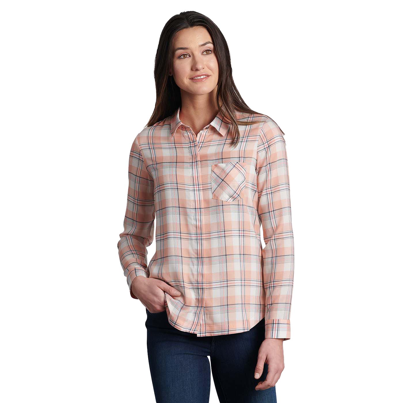 KUHL Women's Hadley Long Sleeve Shirt 2023 NECTARINA