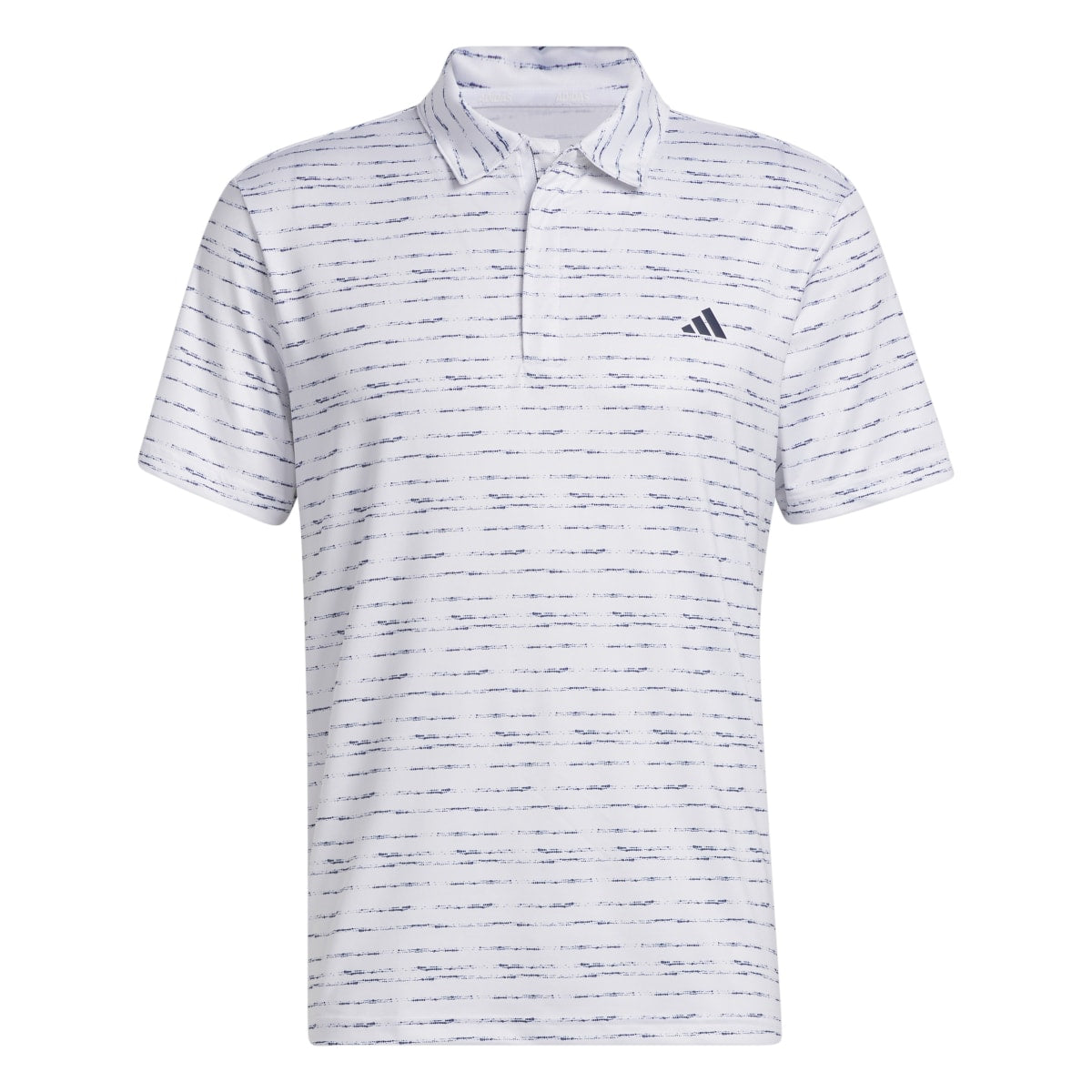 Adidas Men's Stripe Zip Golf Polo Shirt 2023 WHITE/COLLEGIATE NAVY