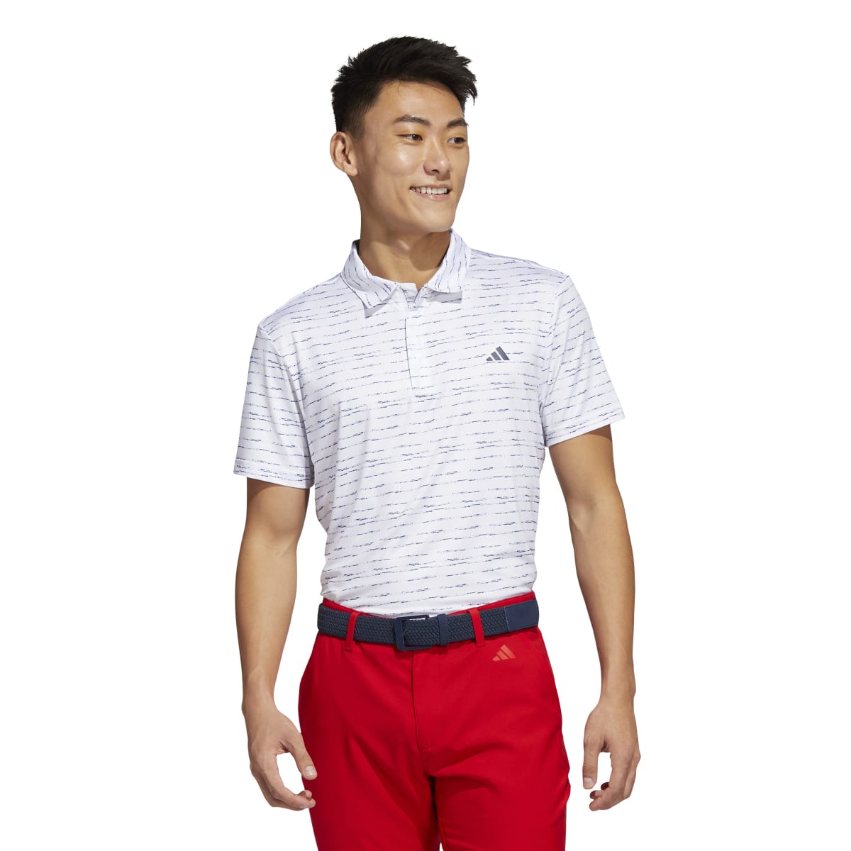 Adidas Men's Stripe Zip Golf Polo Shirt 2023 