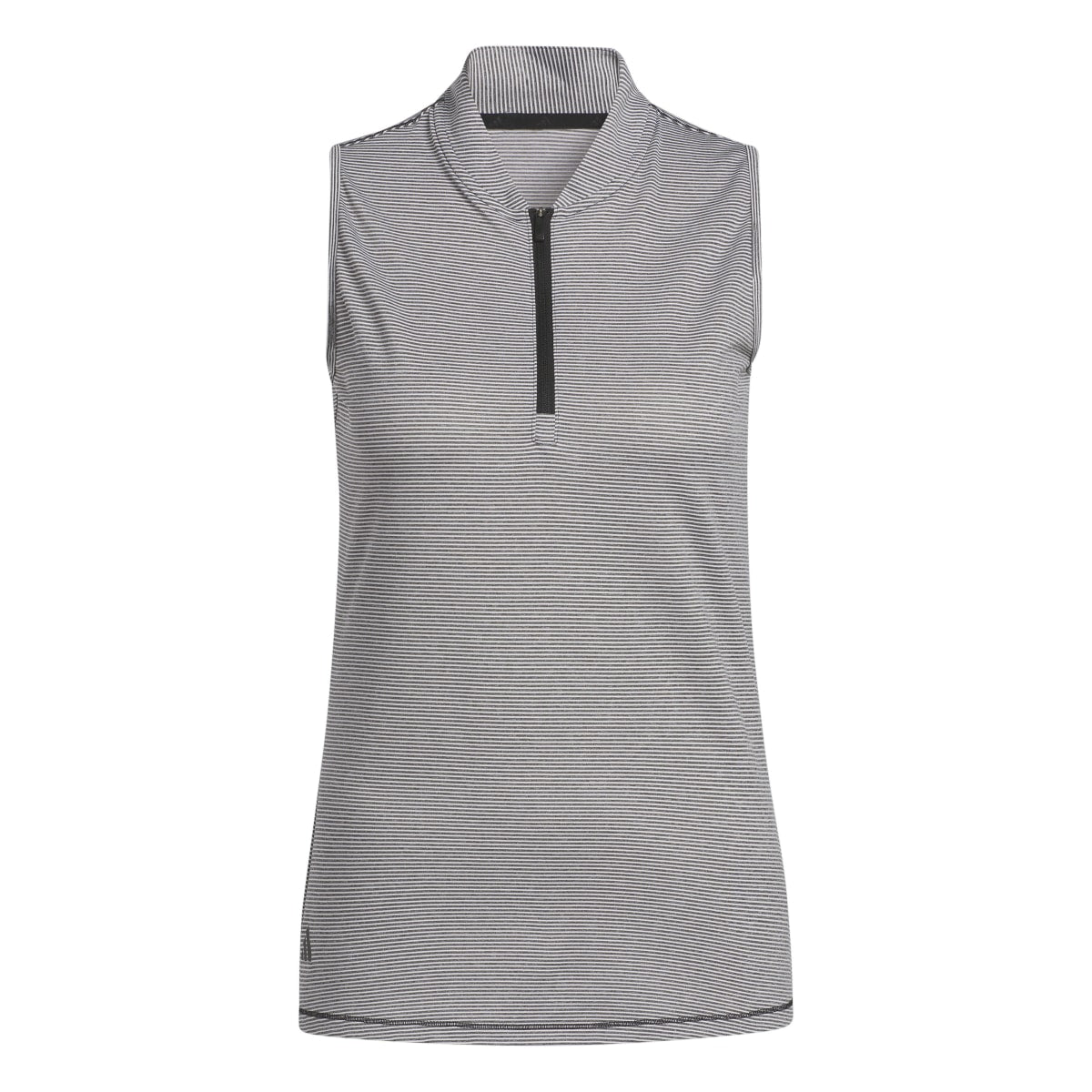 Adidas Women's Two-Color Ottoman Sleeveless Golf Polo 2023 BLACK/WHITE