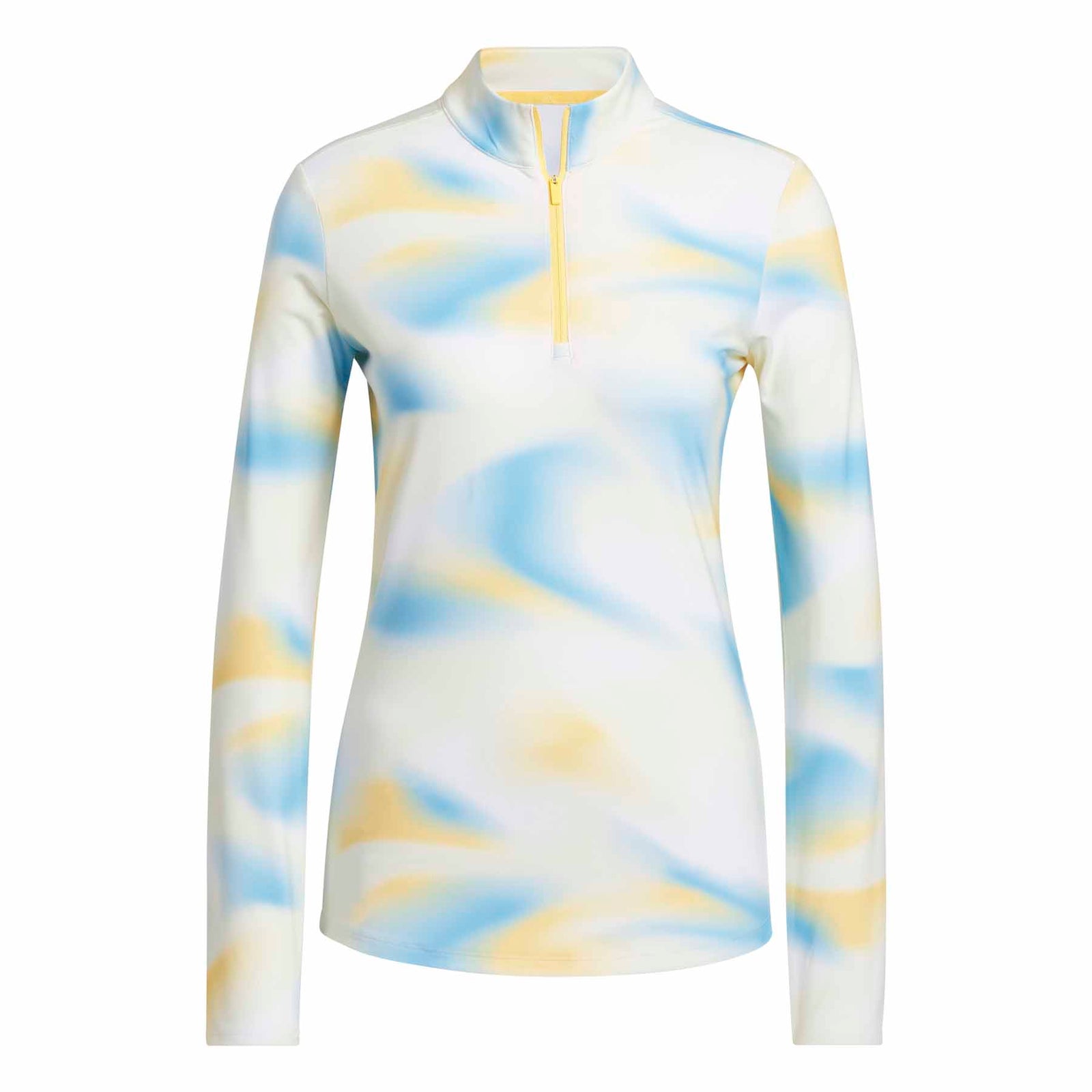 Adidas Women's Ultimate365 Printed Quarter-Zip Mock Neck Golf Polo 2024 SEMI BLUE BURST