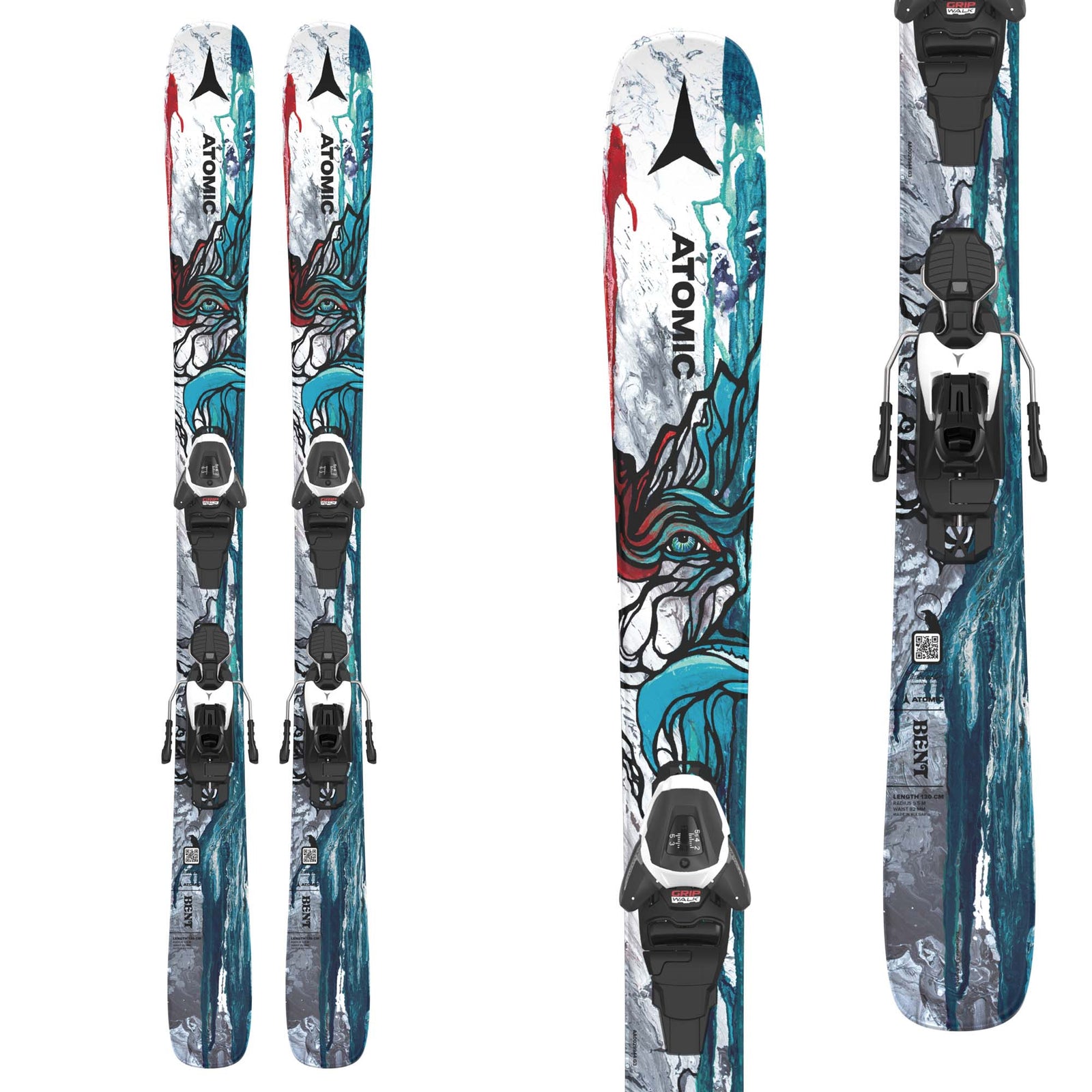 Atomic Junior's Bent Jr Skis 110-130 + L 6 GW Bindings 2024 ASSORTED