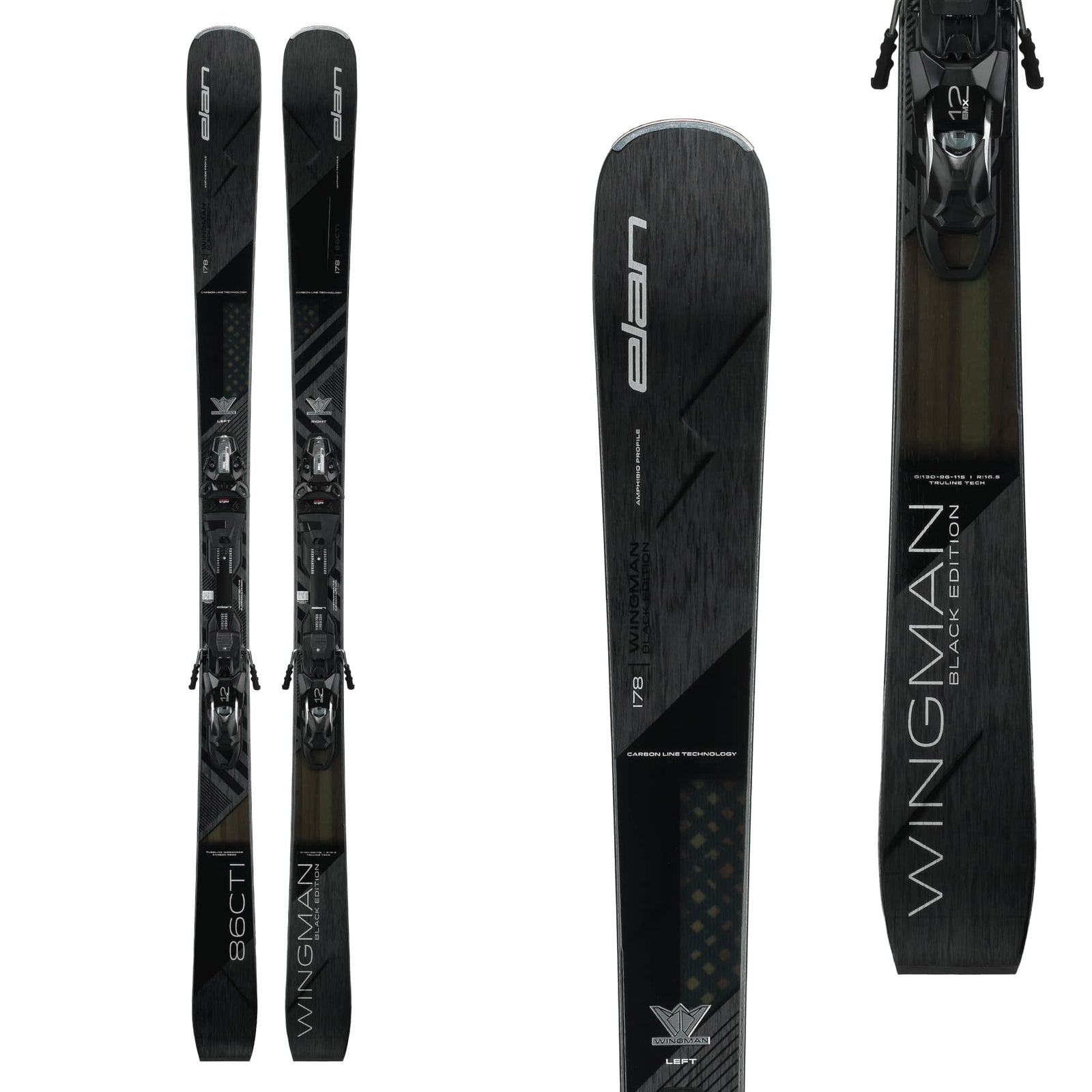 Elan Men's Wingman 86 Black Edition Skis + FX EMX 12.0 GW Bindings 2025 160
