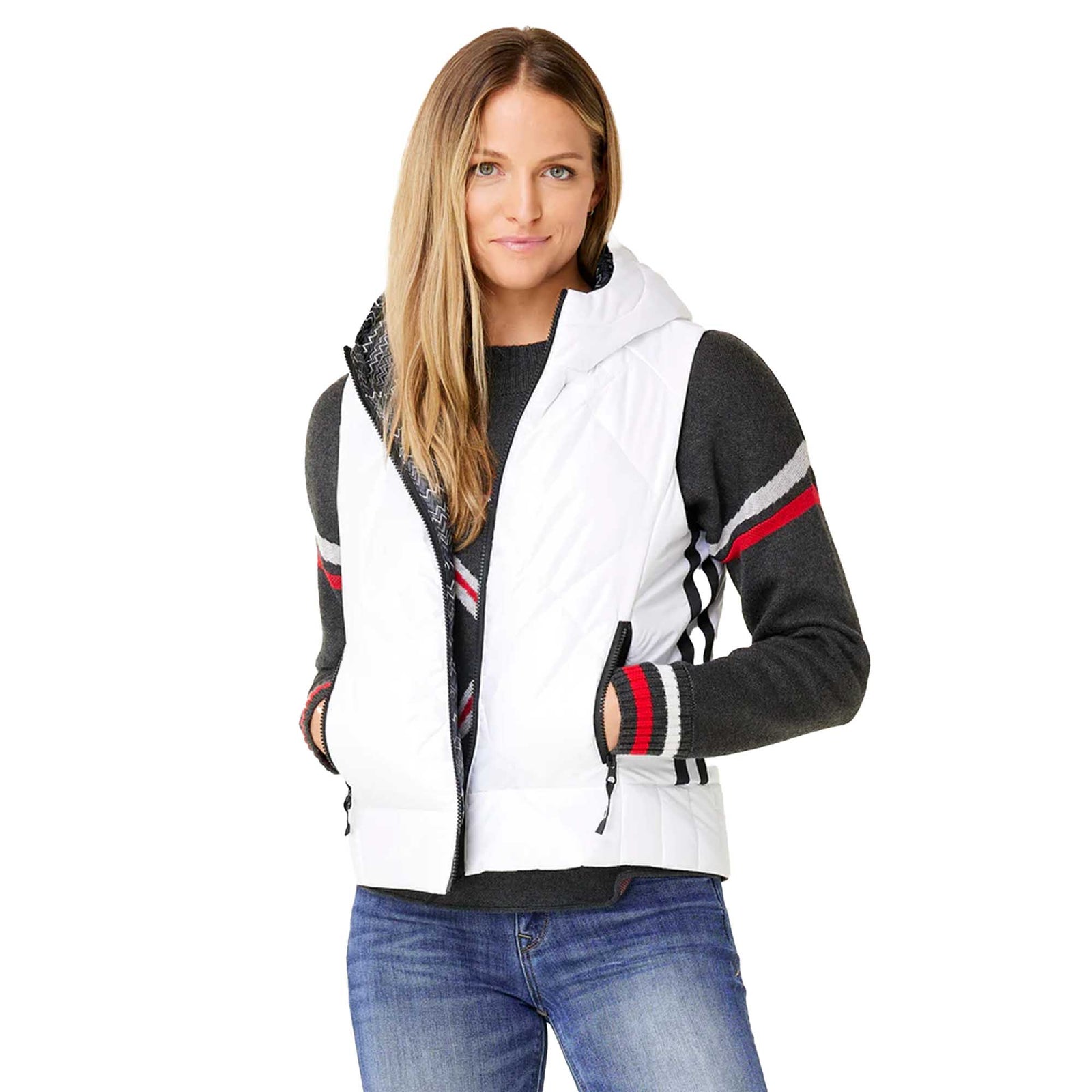 Krimson Klover Women's Vesta Hooded Reversible Vest 2024 SNOW