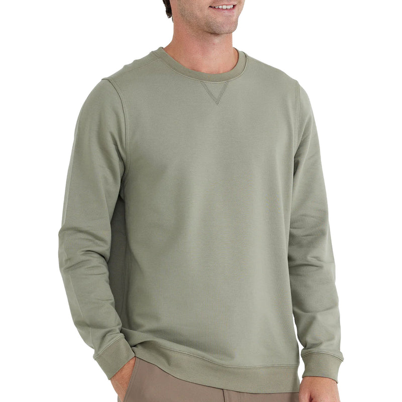 Free Fly Men's Bamboo Heritage Fleece Crew 2024 MOSS GREEN