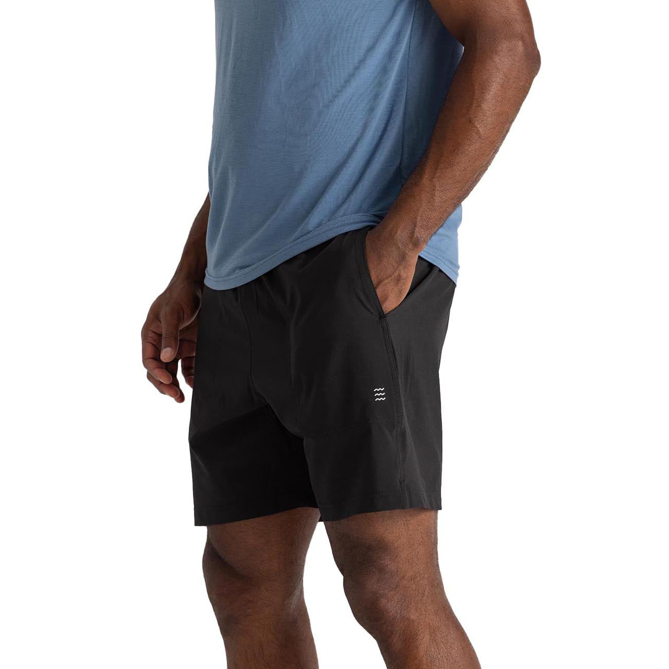 Free Fly Men's Bamboo-Lined Active Breeze Shorts 7in 2024 BLACK