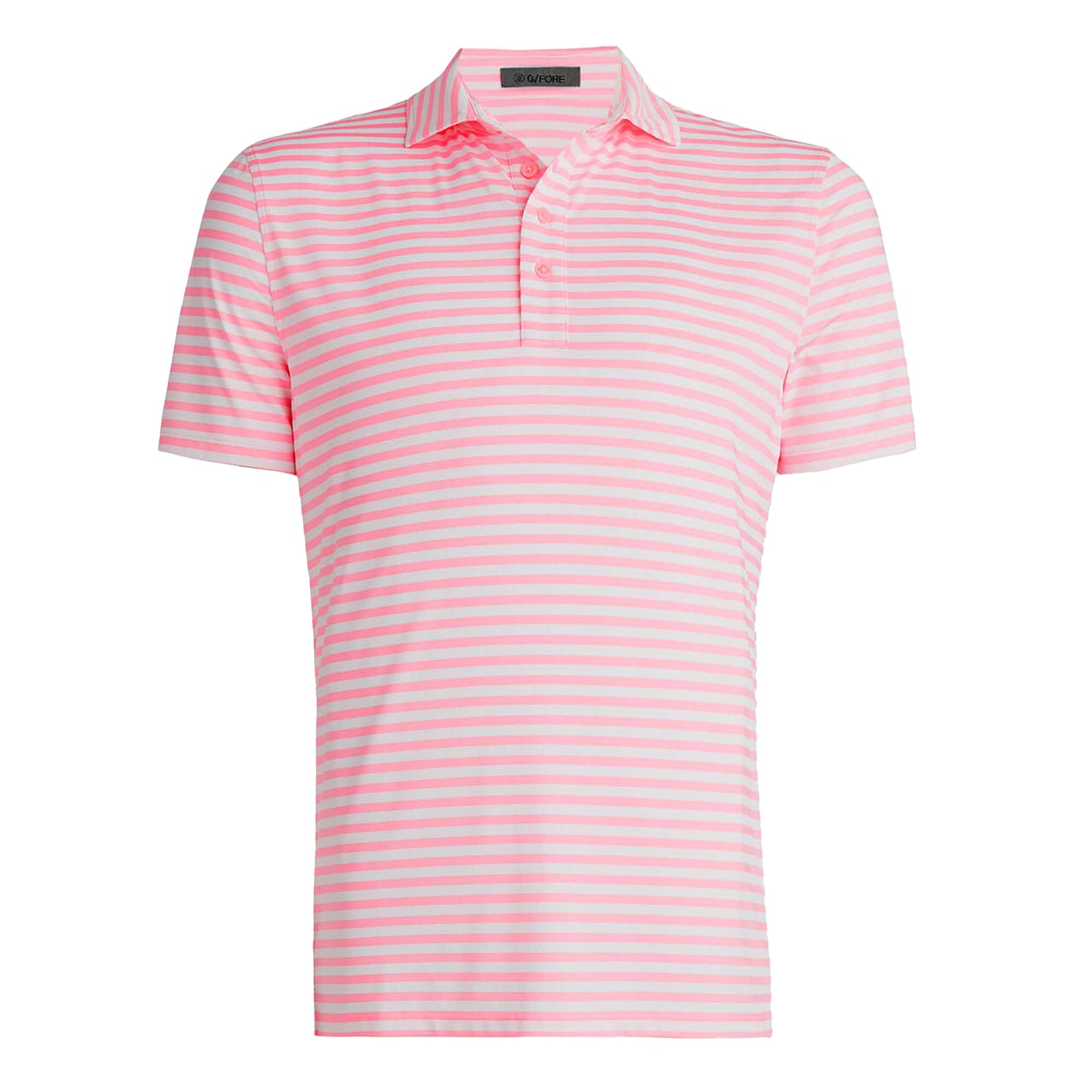 G/Fore Men's Perforated Stripe Tech Jersey Polo 2024 CANDY
