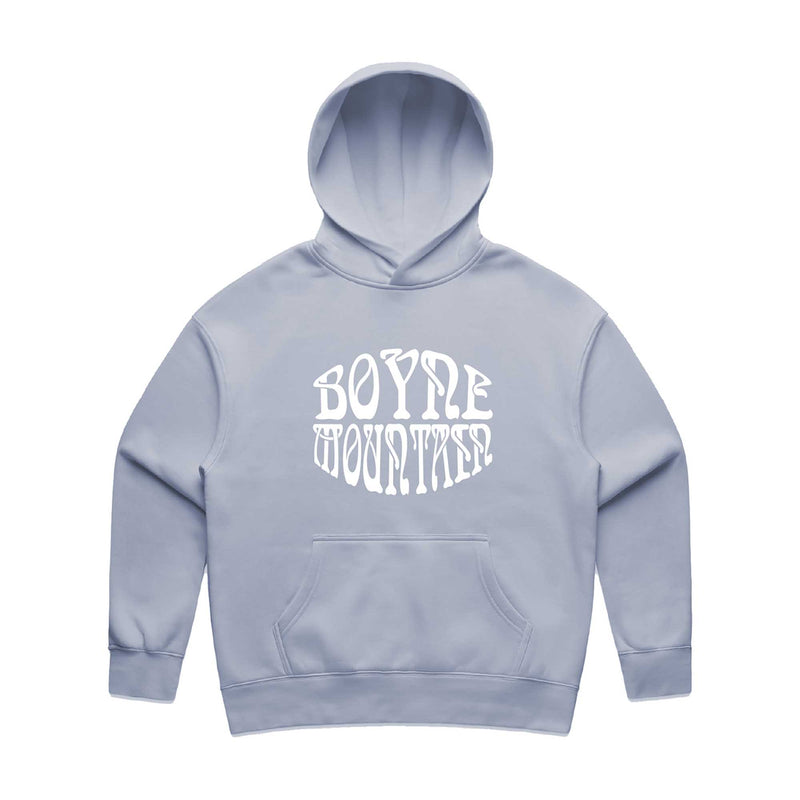 Boyne Mountain Women's Grunge Oval Heavyweight Relaxed Hoodie 2024 POWDER