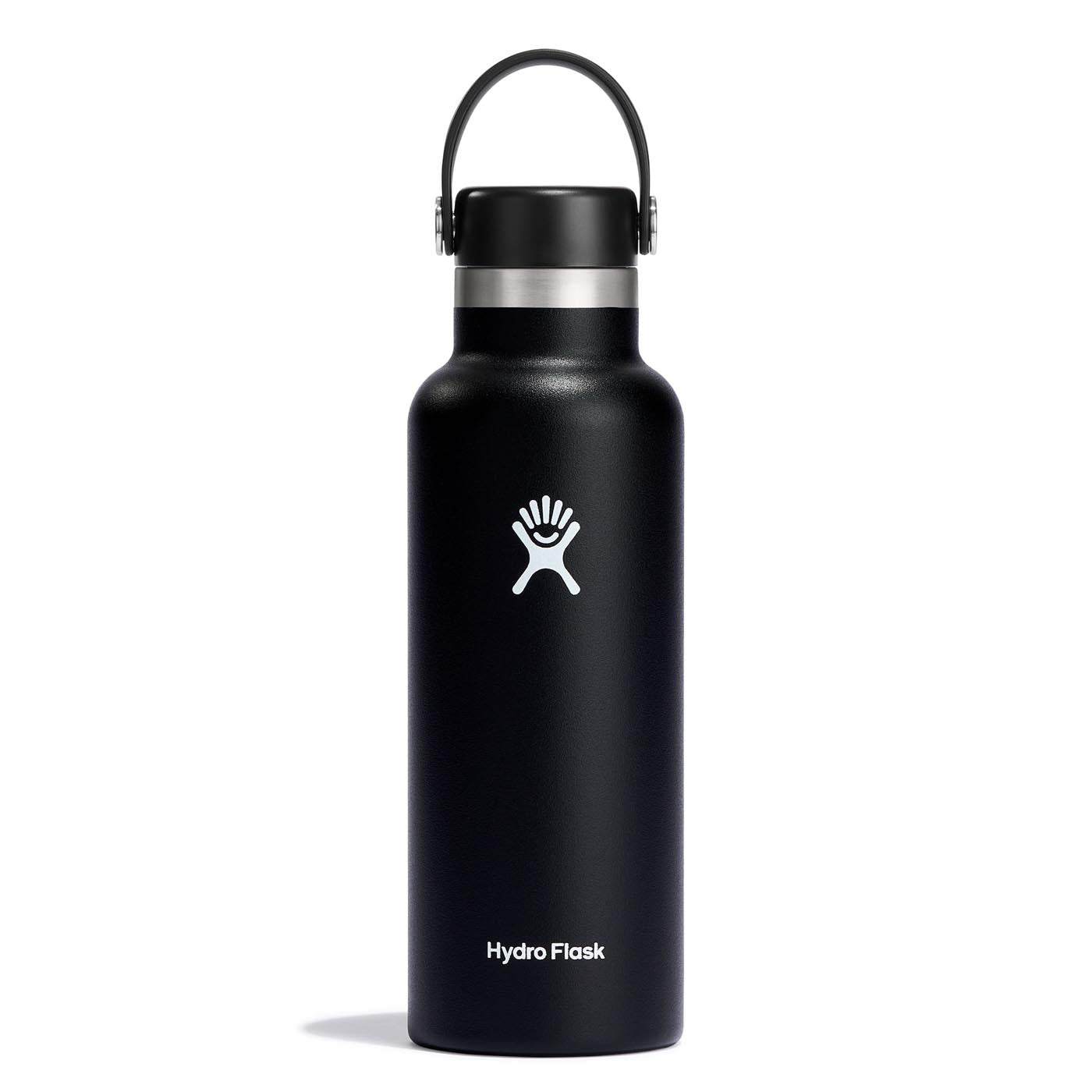 Hydro Flask 18oz Standard Mouth Bottle with Flex Cap 2024 BLACK