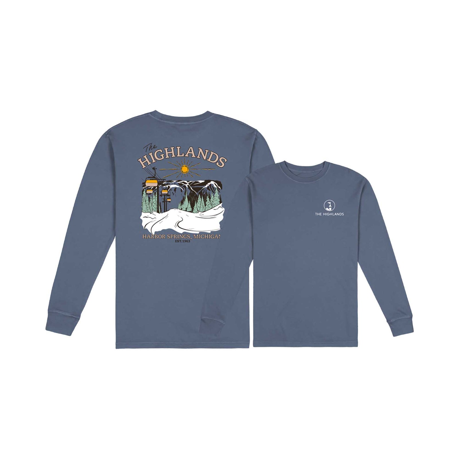 The Highlands Journey Garment Dyed Long Sleeve Tee 2024 BLUE HORIZON