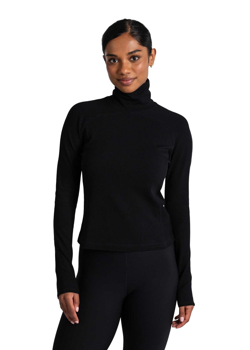 Lole Women's Traverse Turtle Neck Long Sleeve 2024 BLACK BEAUTY