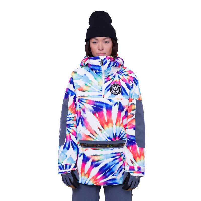 686 Women's Upton Insulated Anorak 2024 GRATEFUL DEAD WHITE TIE DYE