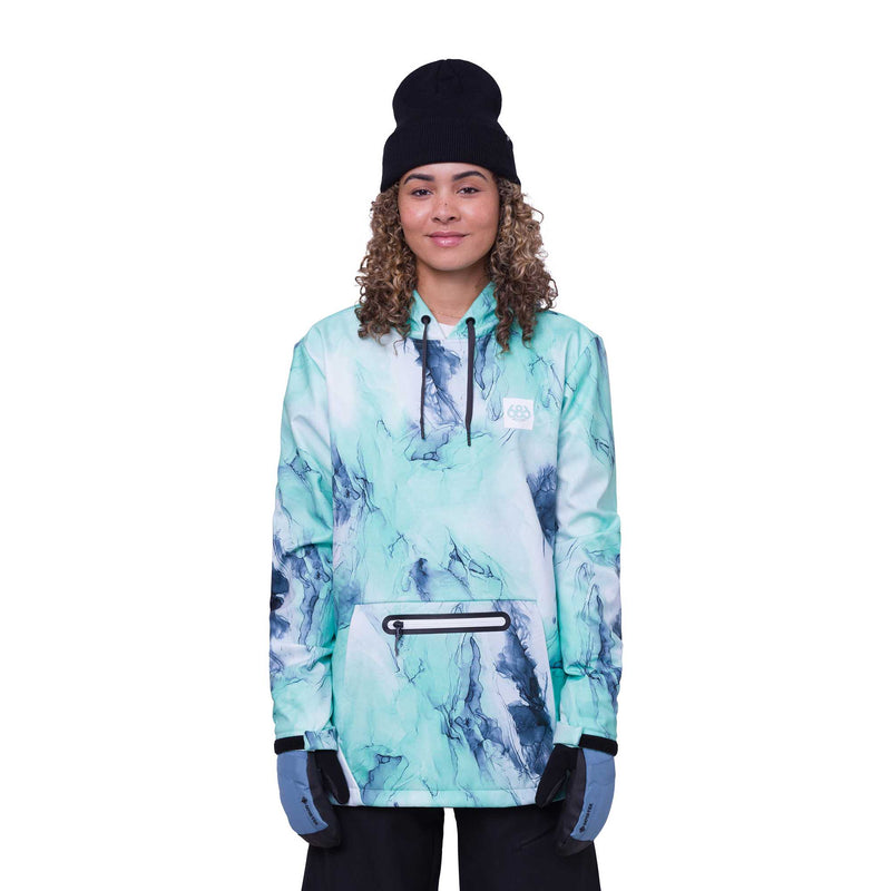 686 Women's Waterproof Hoody 2024 SPEARMINT MARBLE