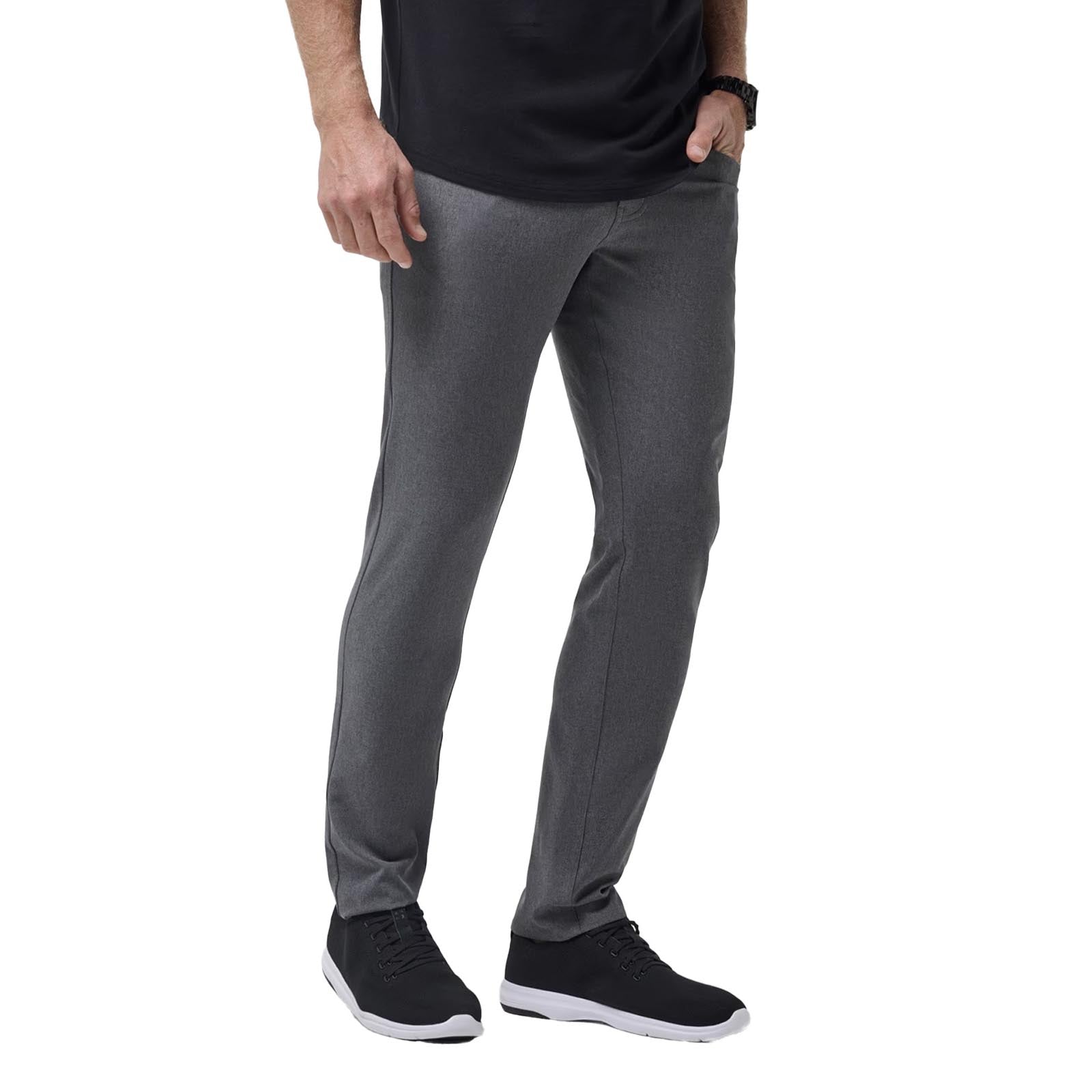 TravisMathew Men's Open To Close Pants 2024 HEATHER DARK GREY