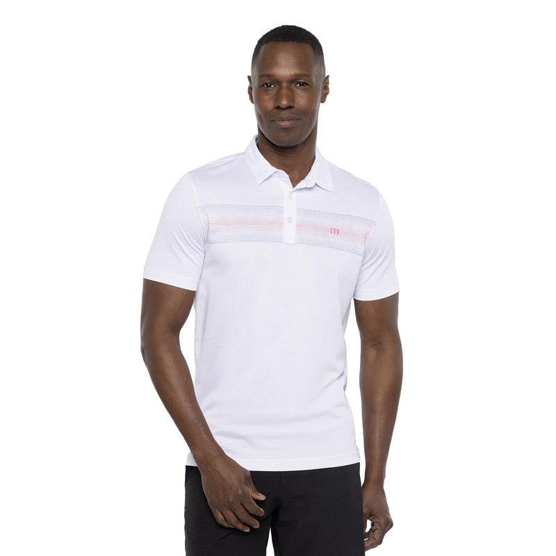 TravisMathew Men's Paper Map Polo 2024 WHITE