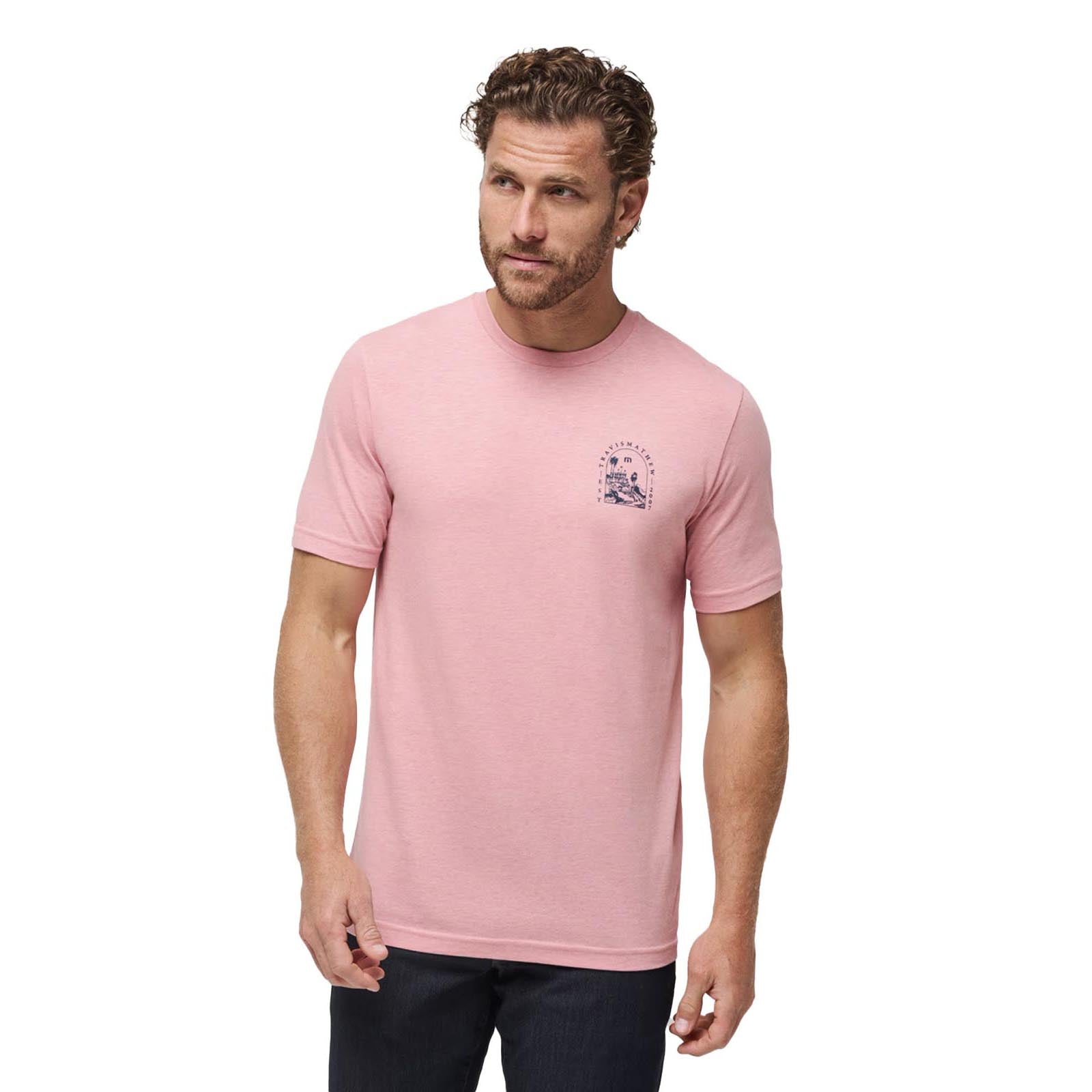 TravisMathew Men's Uncharted Waters Tee 2024 HEATHER BLUSH