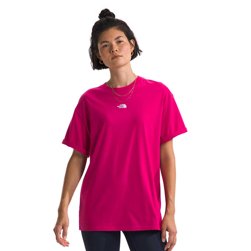 The North Face Women's Short-Sleeve Evolution Oversized Tee 2024 PINK PRIMROSE