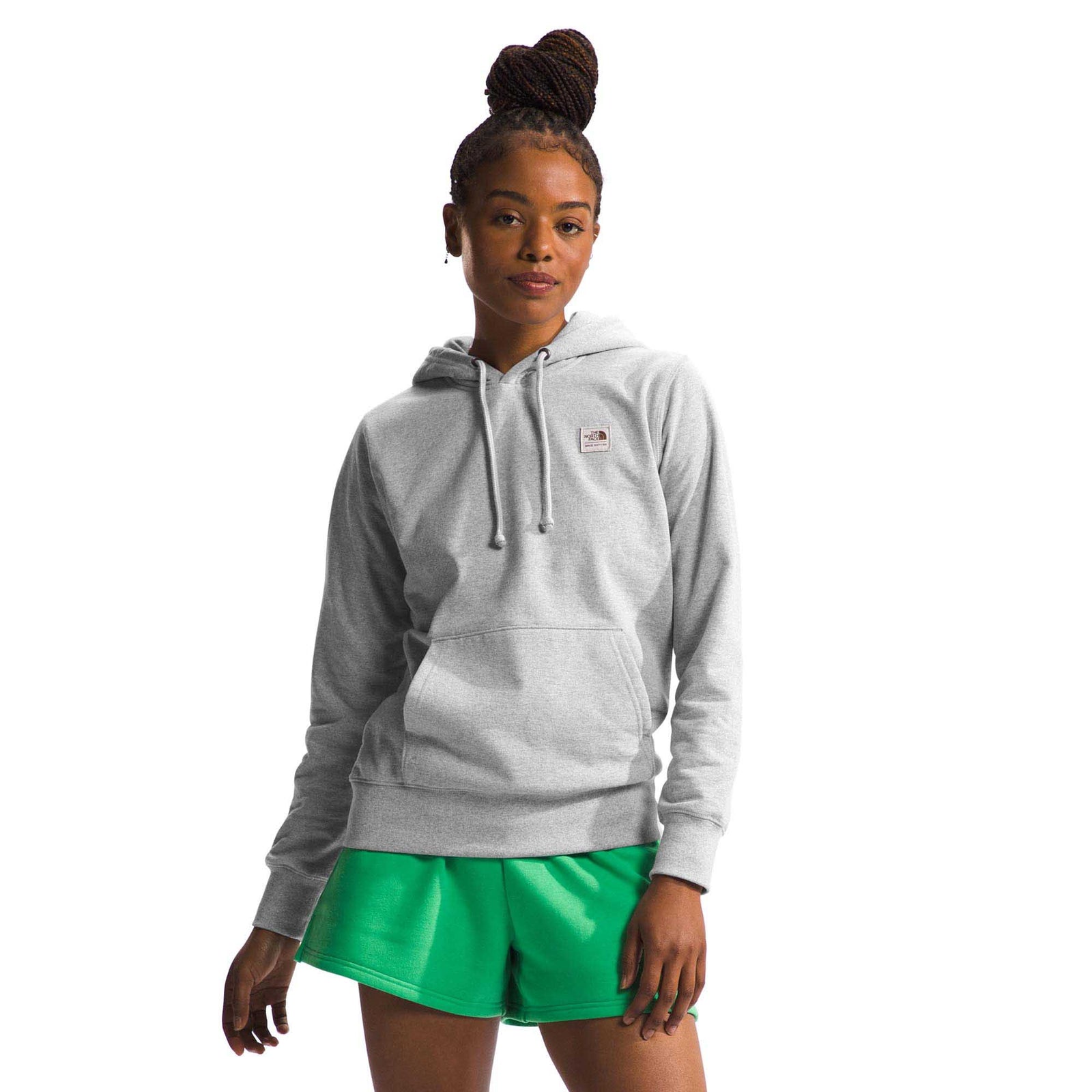 The North Face Women's Heritage Patch Pullover Hoodie 2024 TNF LIGHT GREY HEATHER/TNF WHITE
