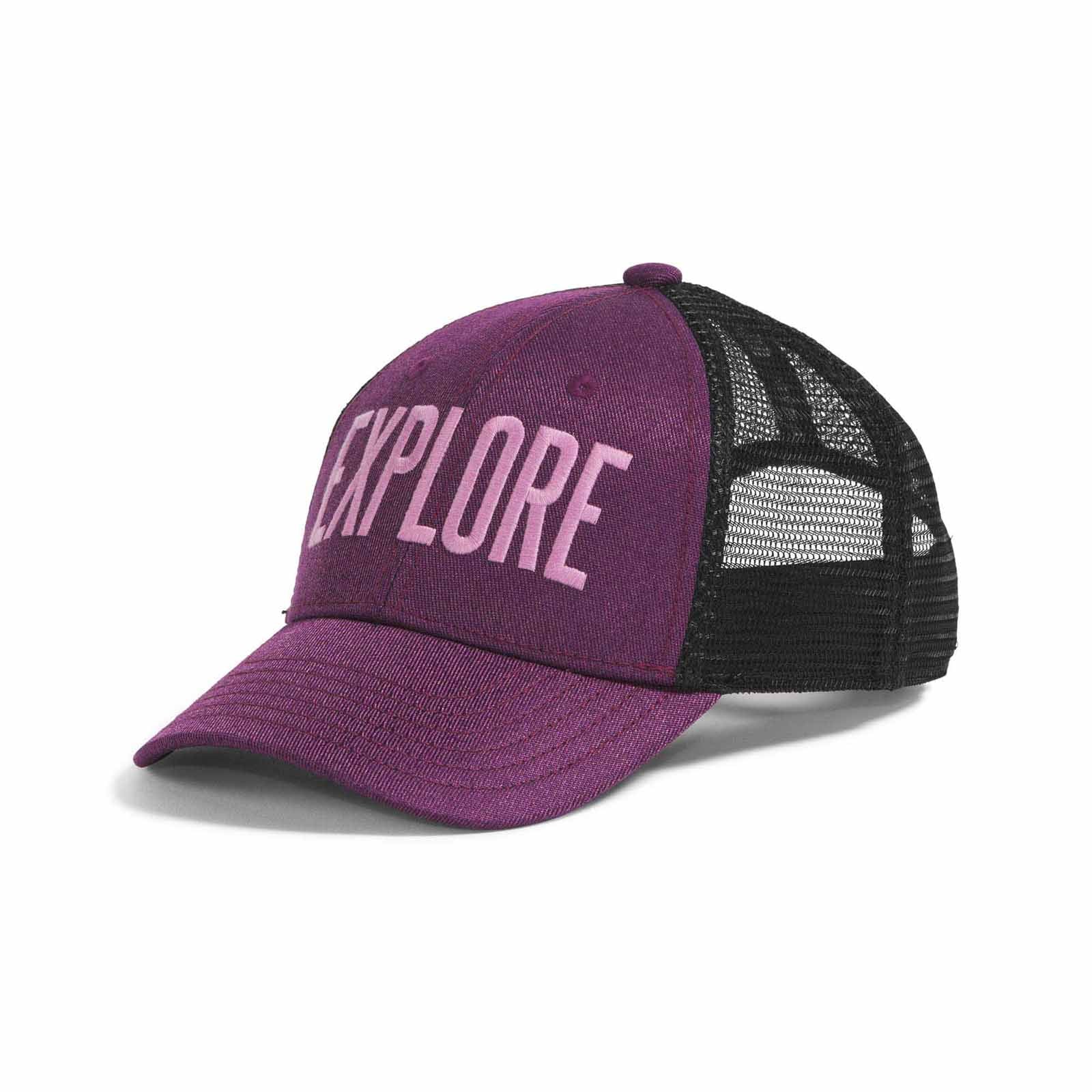 The North Face Junior's Mudder Trucker Hat 2024 BLACK CURRANT PURPLE/EMBROIDERED GRAPHIC