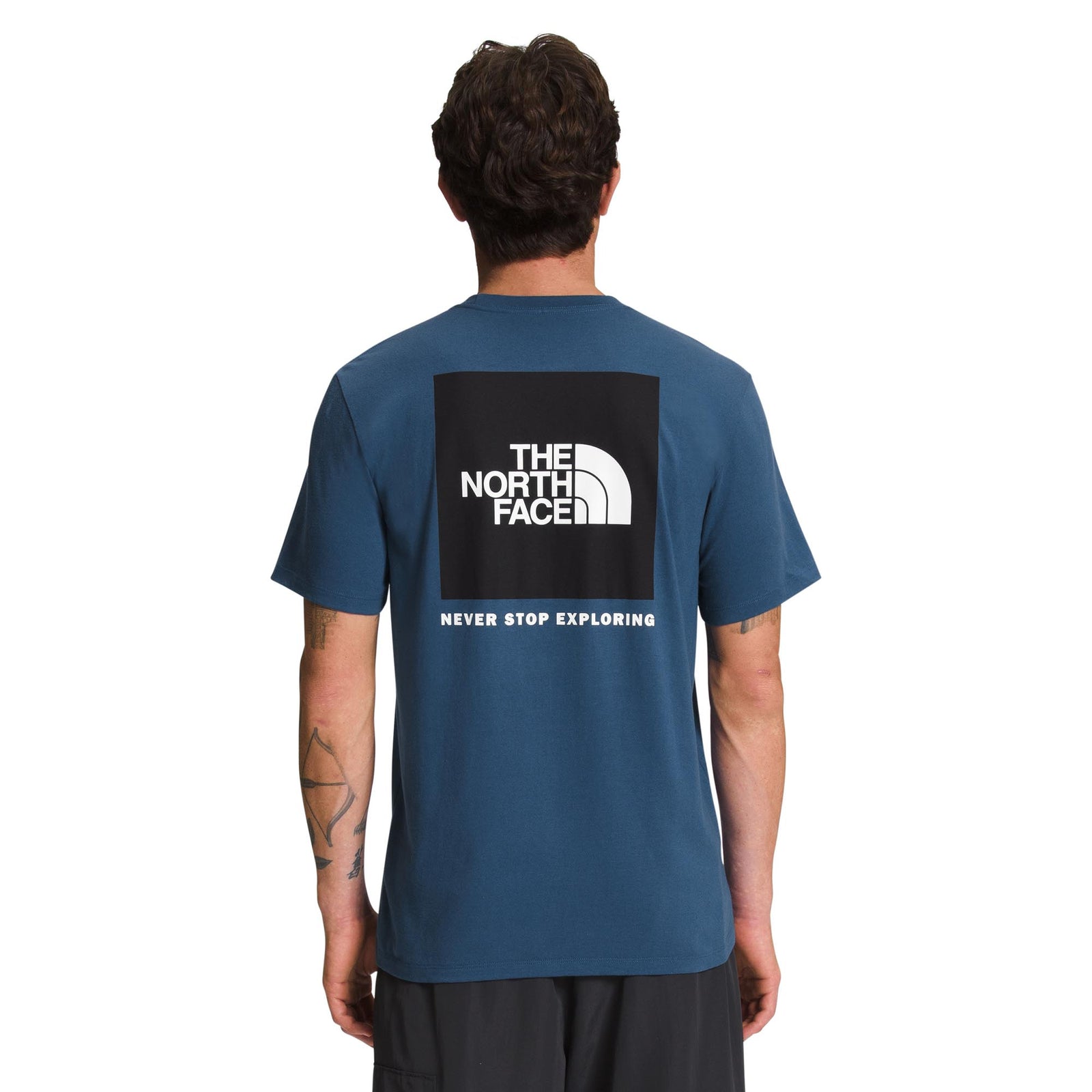 The North Face Men's Short-Sleeve Box NSE Tee 2024 SHADY BLUE/TNF BLACK