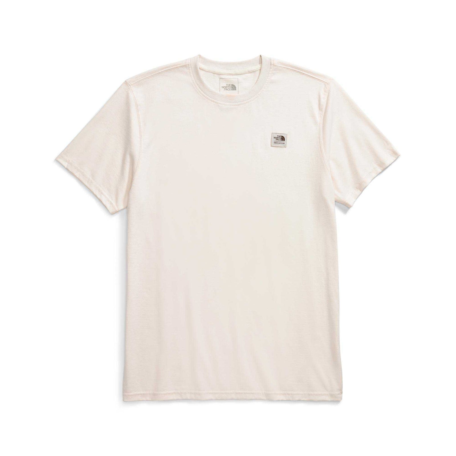 The North Face Men's Short-Sleeve Heritage Patch Heathered Tee 2024 WHITE DUNE HEATHER