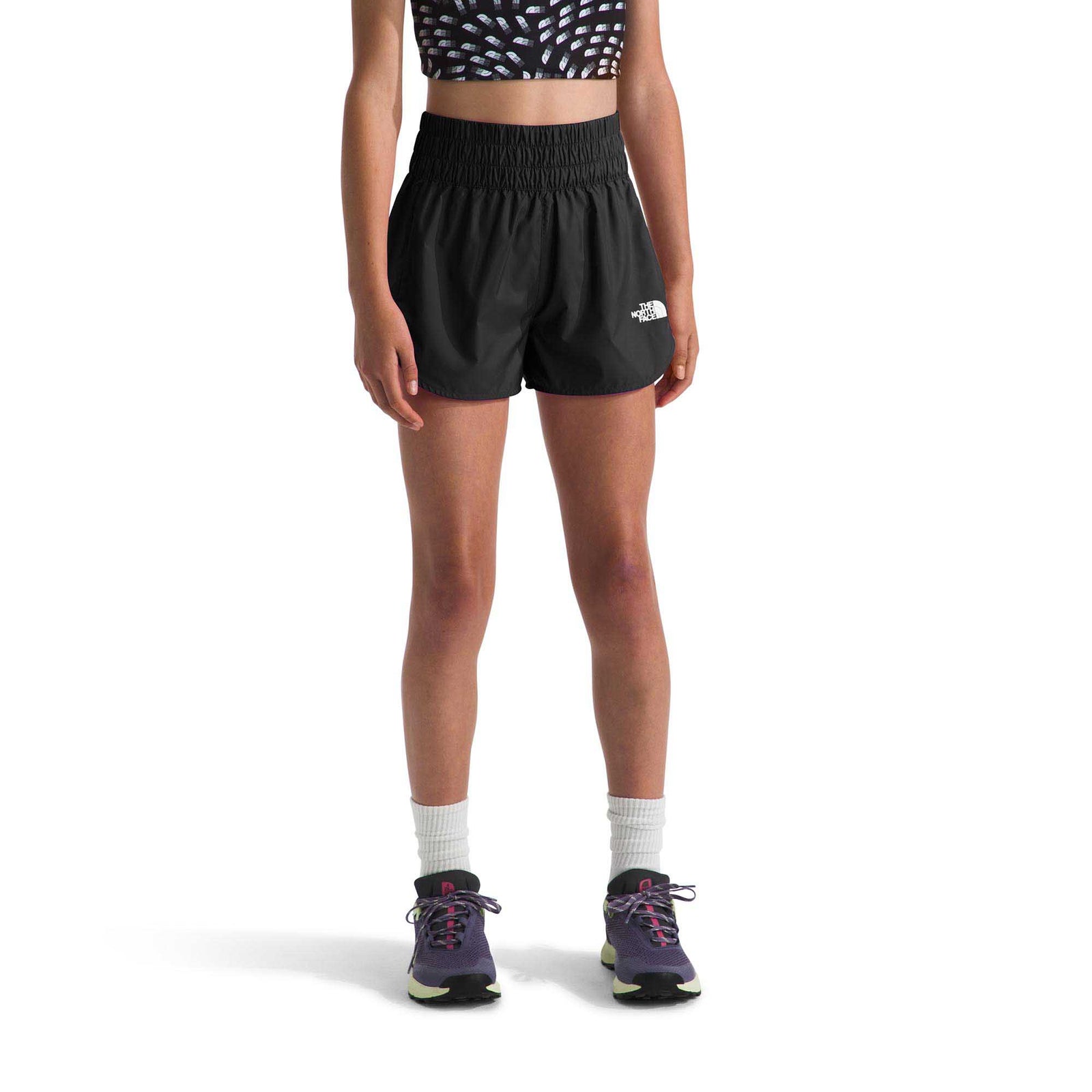 The North Face Girl's Never Stop Woven Shorts 2024 TNF BLACK