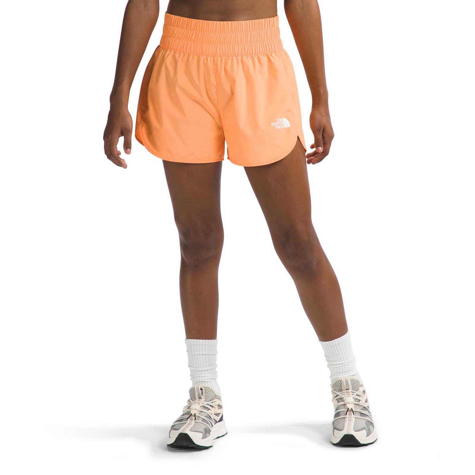 The North Face Girl's Never Stop Woven Shorts 2024 BRIGHT CANTALOUPE