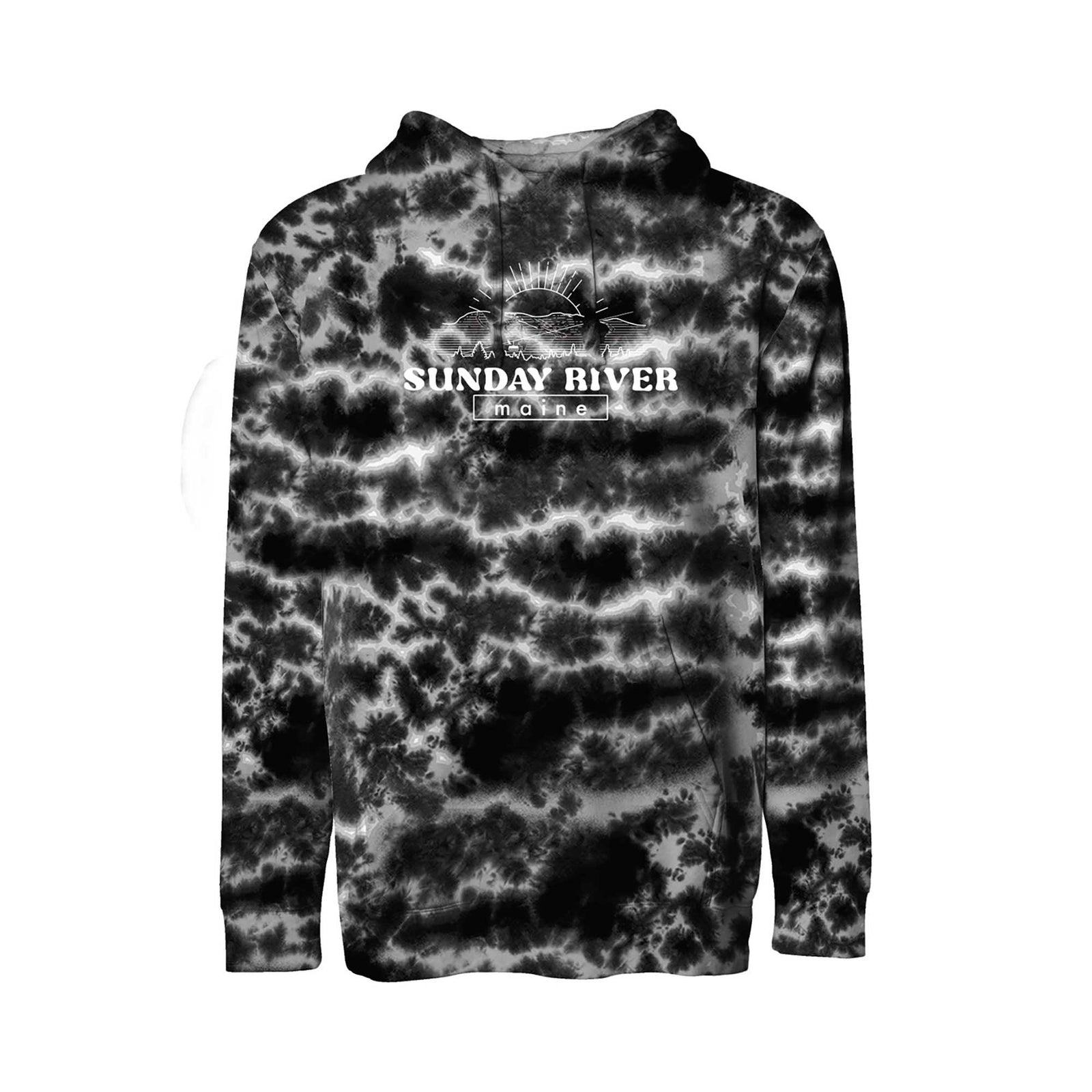 Sunday River Old School Crinkle Tie Dye Hoodie 2024 BLACK CRINKLE