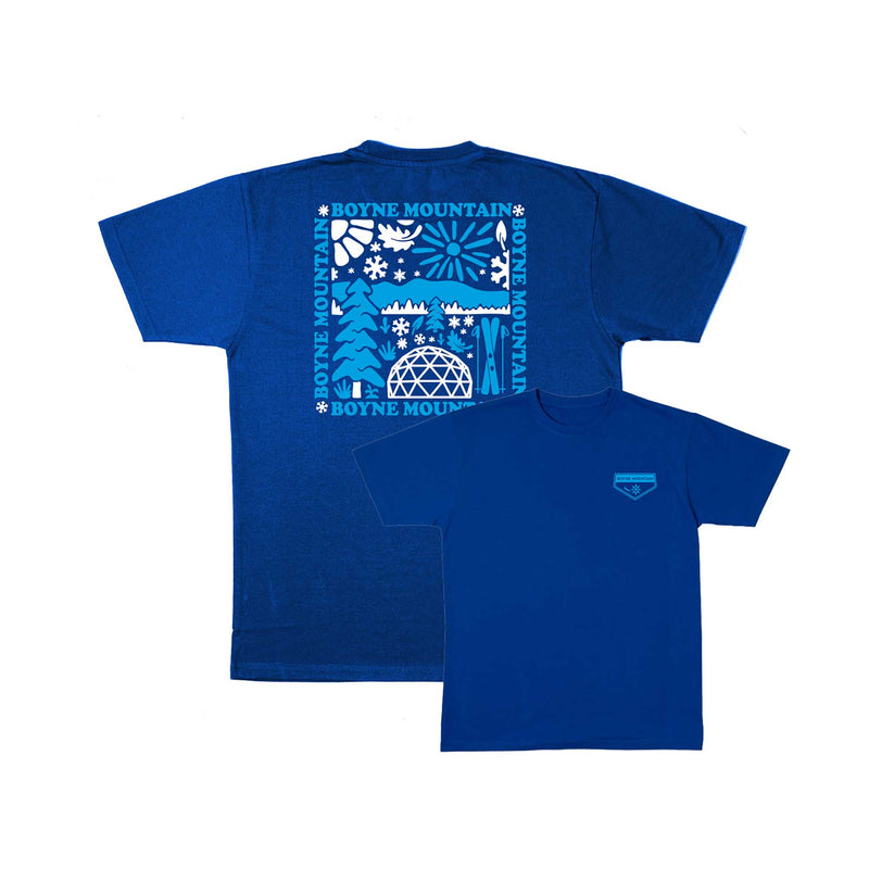 Boyne Mountain Paper Cut Renew Midweight Short Sleeve Tee 2024 ROYAL