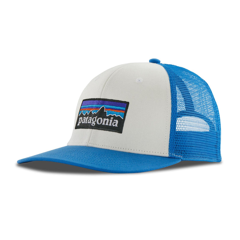 Patagonia P-6 Logo Trucker Hat 2024 WHITE W/VESSEL BLUE