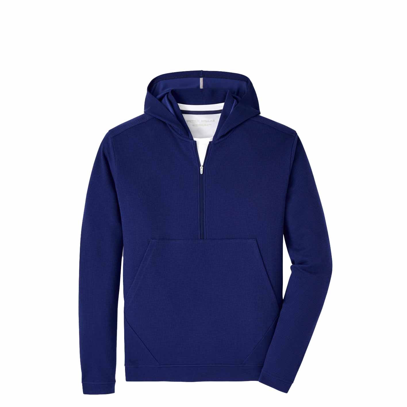 Peter Millar Men's Grid Performance Half Zip Hoodie 2024 SPORT NAVY