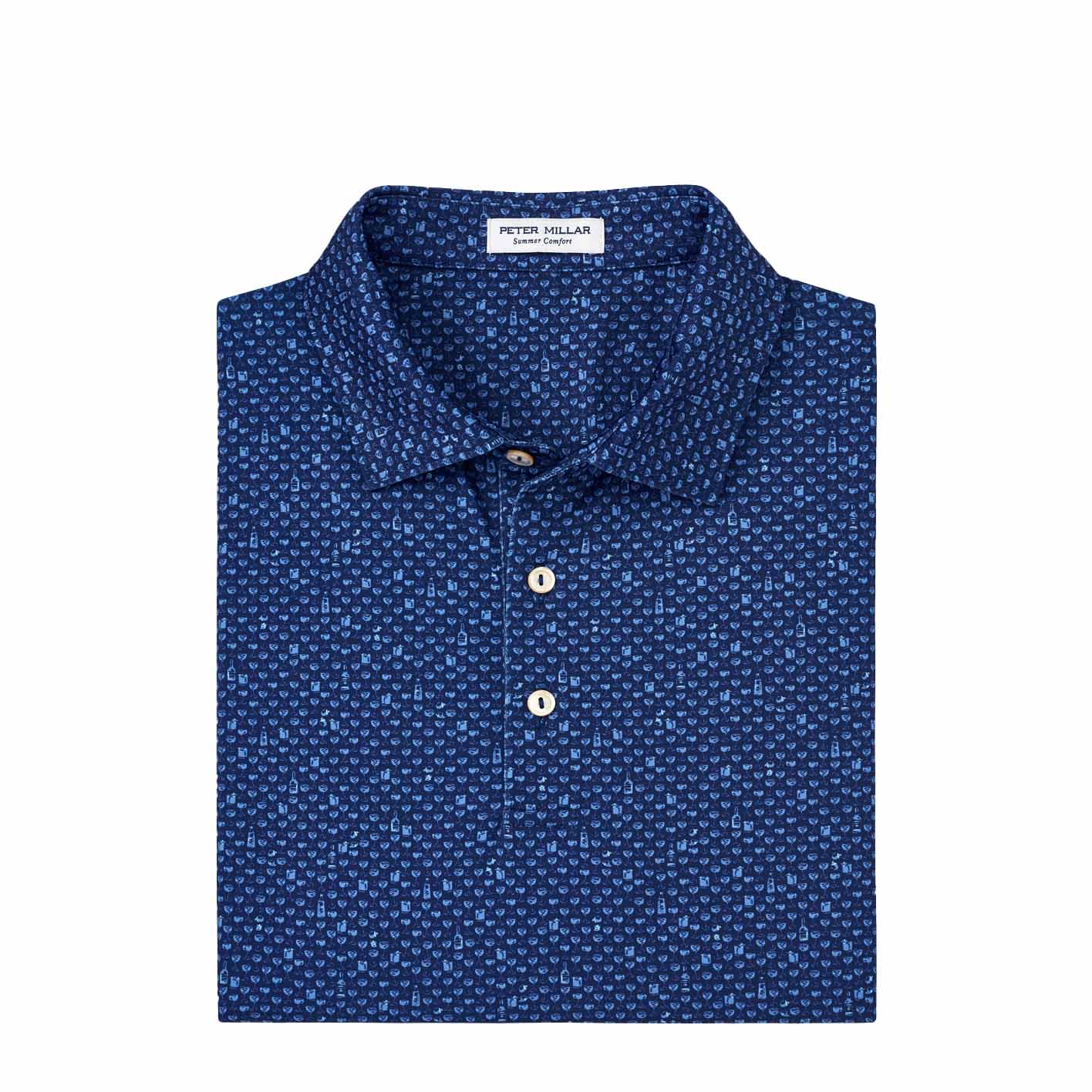 Peter Millar Men's Whiskey Sour Performance Jersey Polo 2024 SPORT NAVY