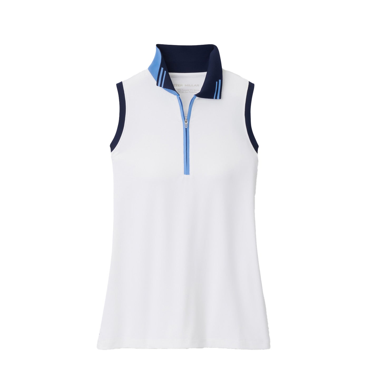 Peter Millar Women's Chrissie Sleeveless Polo 2024 WHITE/NAVY